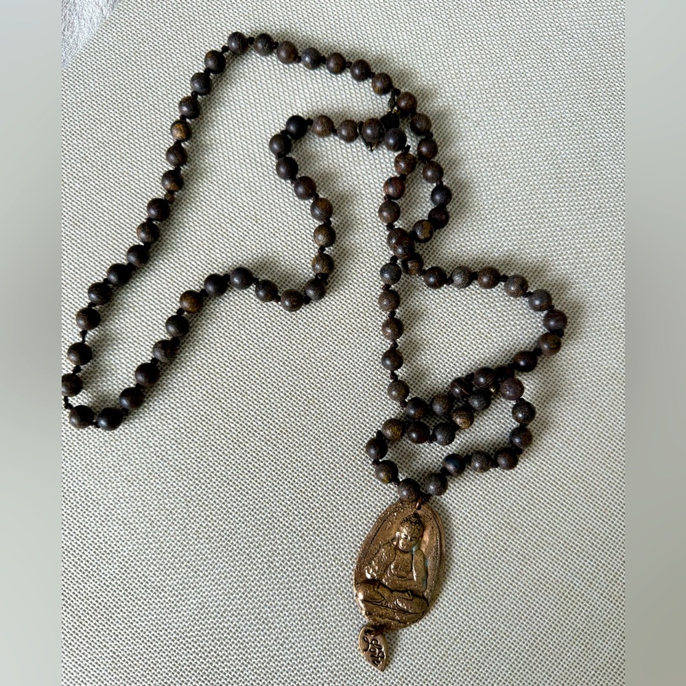 Brass Buddha pendant necklace